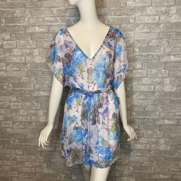 NWT! BECCA Floral V-Neck Cover-Up Tunic M/L - Picture 3 of 10